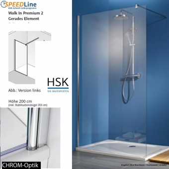 HSK Walk in Premium 2 - 120x200 cm - 1-Frontelement 