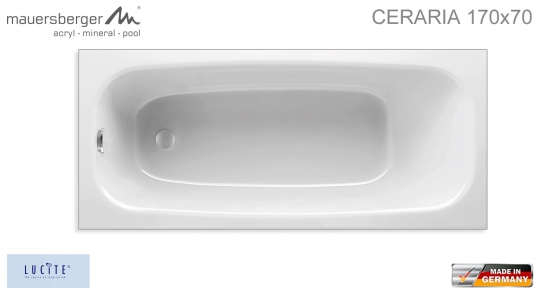 Mauersberger Badewanne CERARIA 170 x 70 cm - Rechteck - ACRYL 