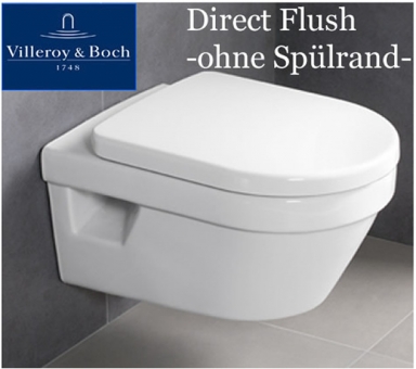 Villeroy&Boch Architectura WC ohne Spülrand, Directflush als Paket WC mit Sitz und Schallschutz