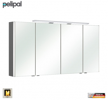 Pelipal neutraler Spiegelschrank S10 LEDplus 142 cm mit LED Aufbauleuchte 