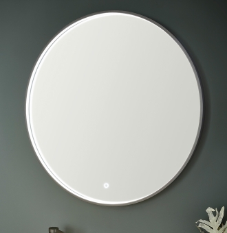 Puris Vialli runder Spiegel 80 cm mit schwarzem Rahmen 